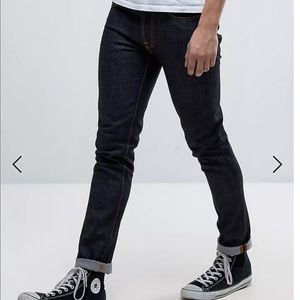 Nudie Jeans Lean Dean Organic Denim- Dry Slow Dark Wash 32/30